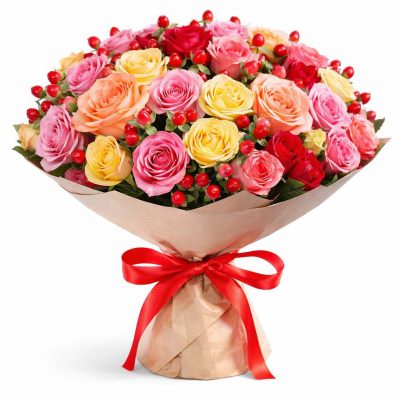 Красивый букет живых цветов ««Тайна весны»»