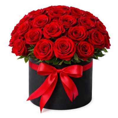 Коробка с красными розами «Восторг»
