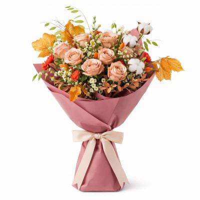 Классический букет живых цветов «Осенний блюз»