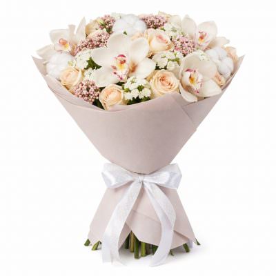 Букет из свежих цветов «Белоснежная сказка»