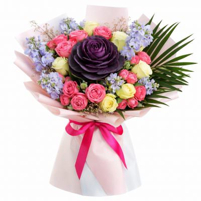 Букет из свежих цветов «Сиреневые грёзы»