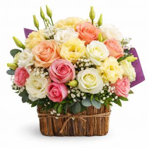 Цветы в корзине «Летнее тепло»