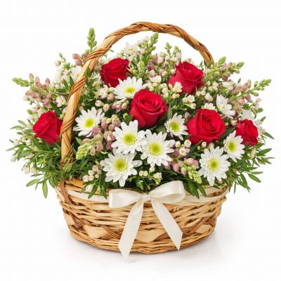 Корзиночка с цветами «Праздничный миг»