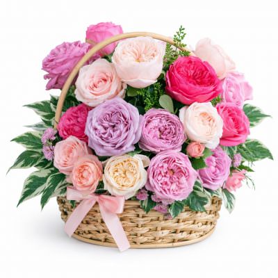 Подарочная композиция из цветов «Розовый рассвет»