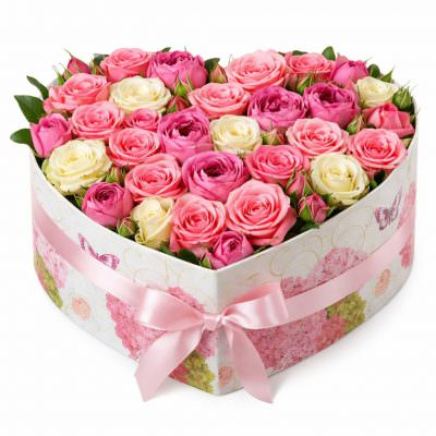 Коробка сердце с розами «Сердечное очарование»